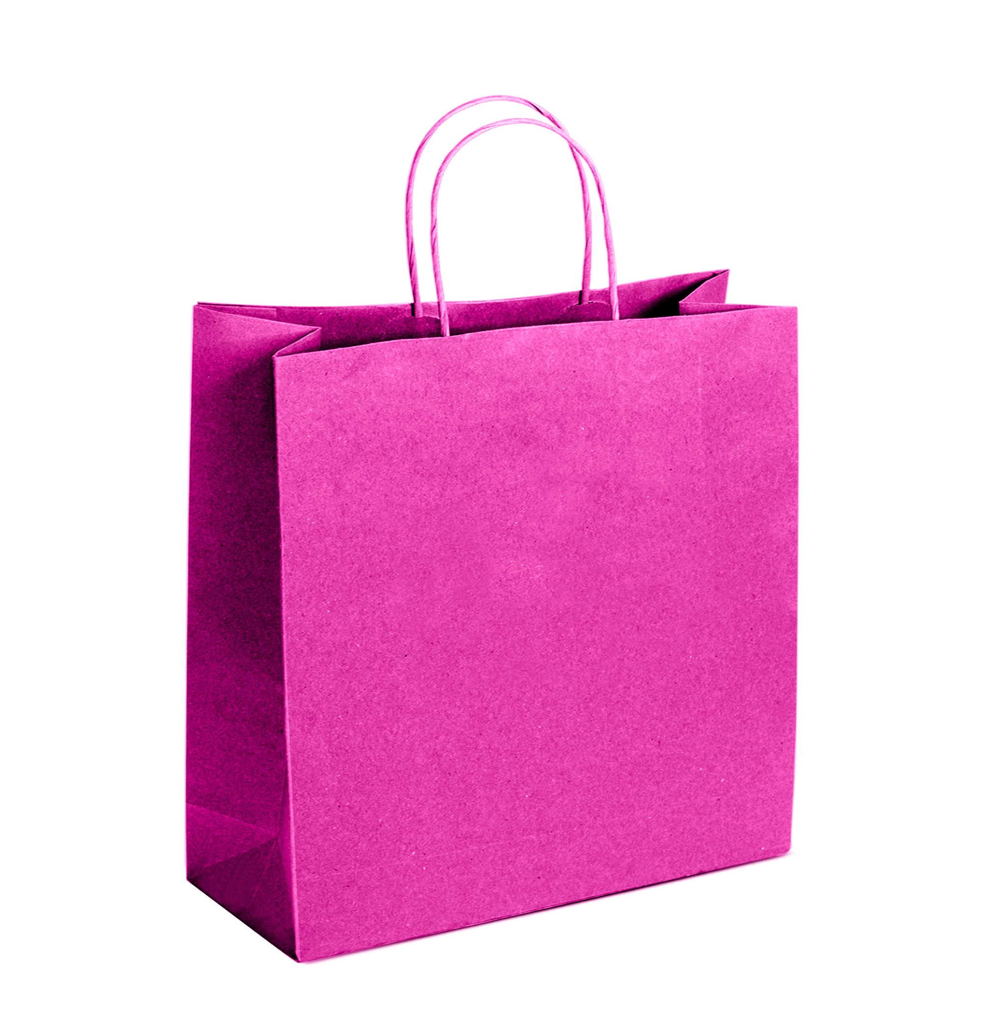 Tinted Color On Hot Pink Kraft Twisted Paper Shopper 12.5 X 4.75 X 15.75 IN