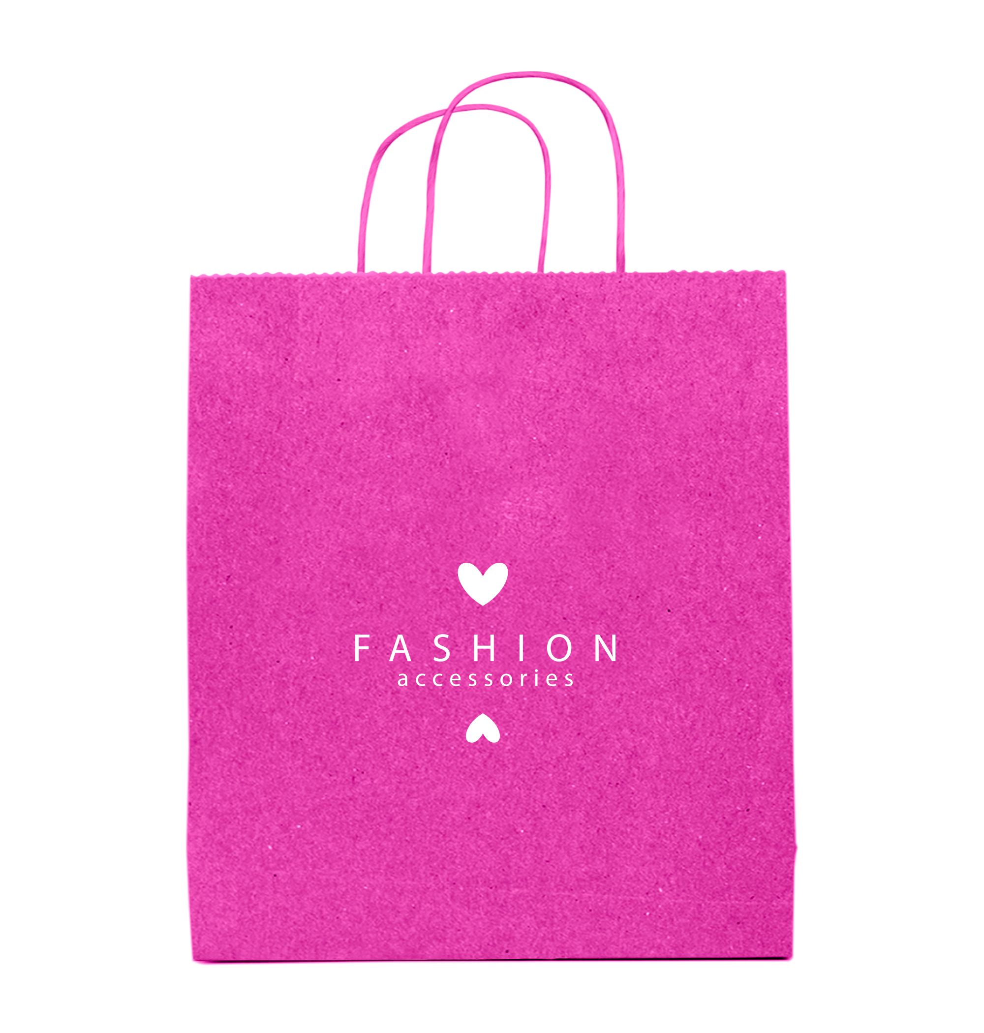 Tinted Color On Hot Pink Kraft Twisted Paper Shopper 12.5 X 4.75 X 15.75 IN