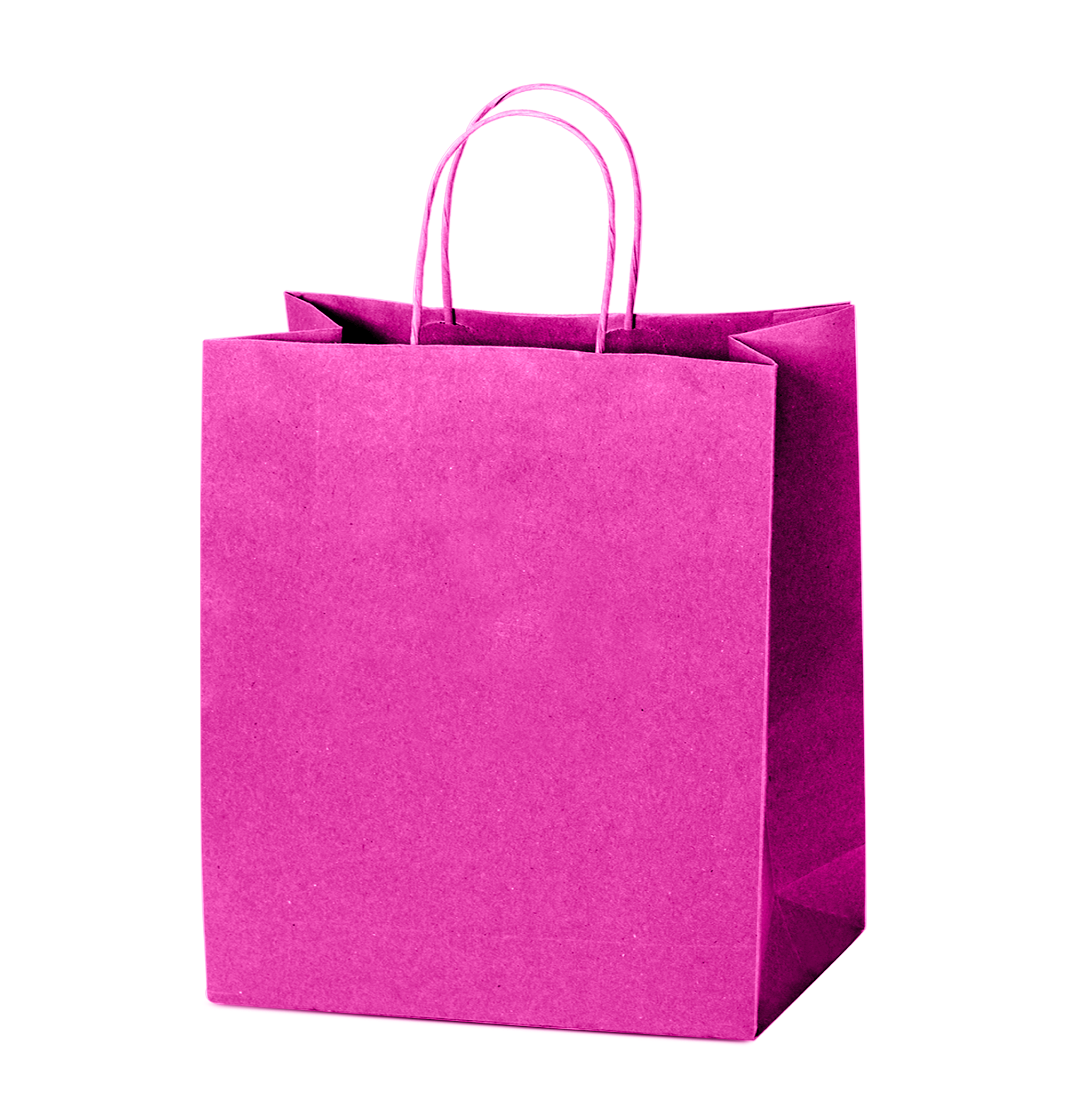 Tinted Color On Hot Pink Kraft Twisted Paper Shopper 12.5 X 4.75 X 15.75 IN