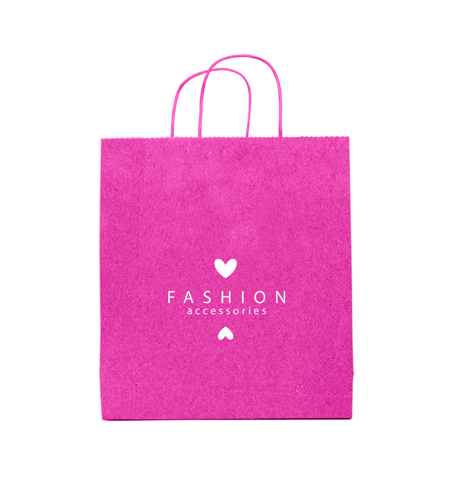 Tinted Color On Hot Pink Kraft Twisted Paper Shopper 8.75 X 3.5 X 9 IN