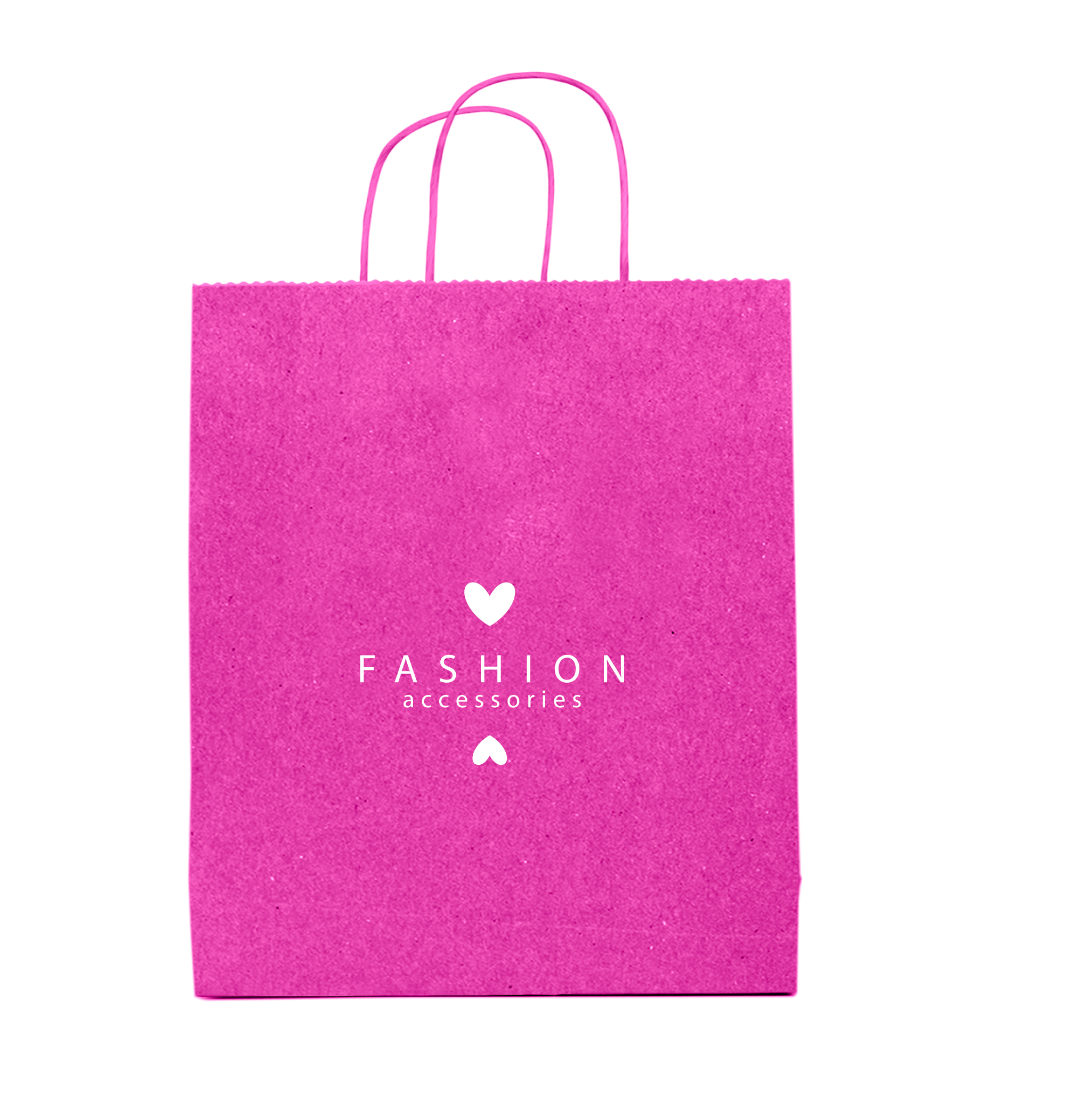 Tinted Color On Hot Pink Kraft Twisted Paper Shopper 9.75 X 4.25 X 12.25 IN