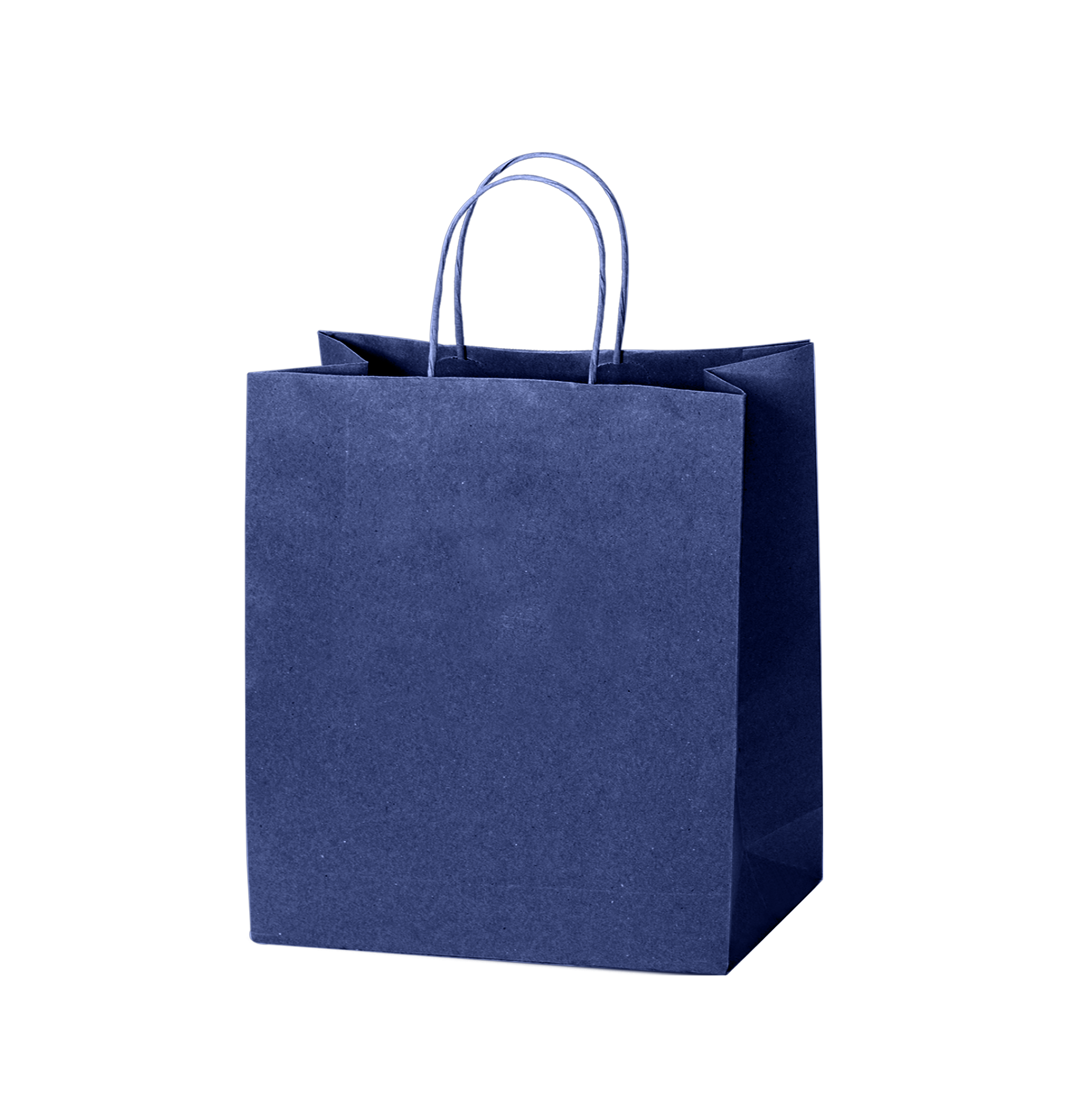 Tinted Color On Navy Blue Kraft Twisted Paper Shopper 8.75 X 3.5 X 9 IN