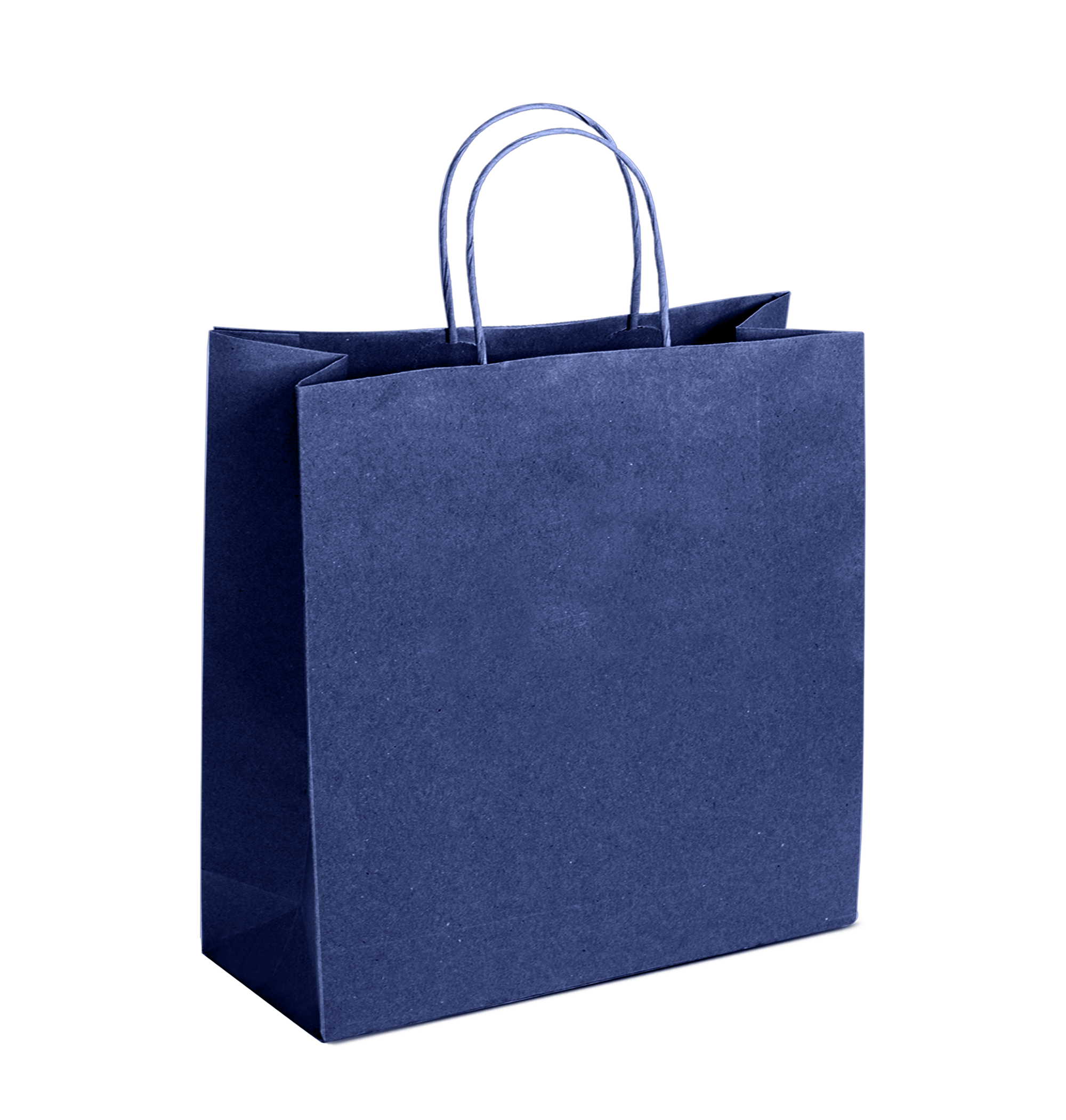Tinted Color On Navy Blue Kraft Twisted Paper Shopper 12.5 X 4.75 X 15.75 IN