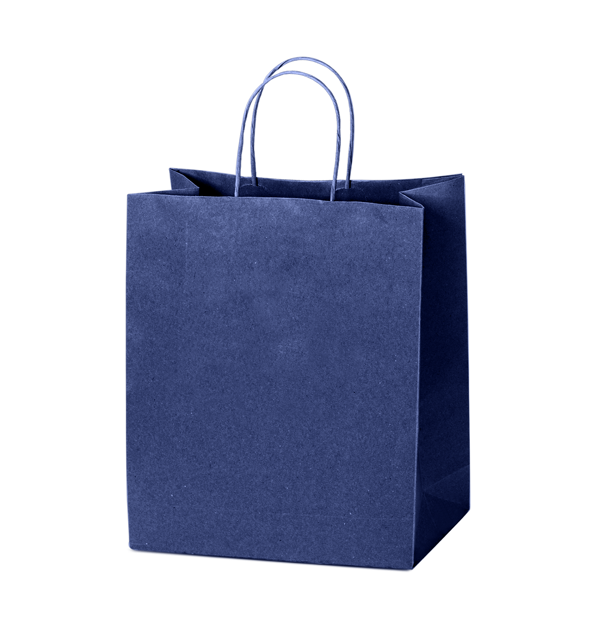 Tinted Color On Navy Blue Kraft Twisted Paper Shopper 9.75 X 4.25 X 12.25 IN