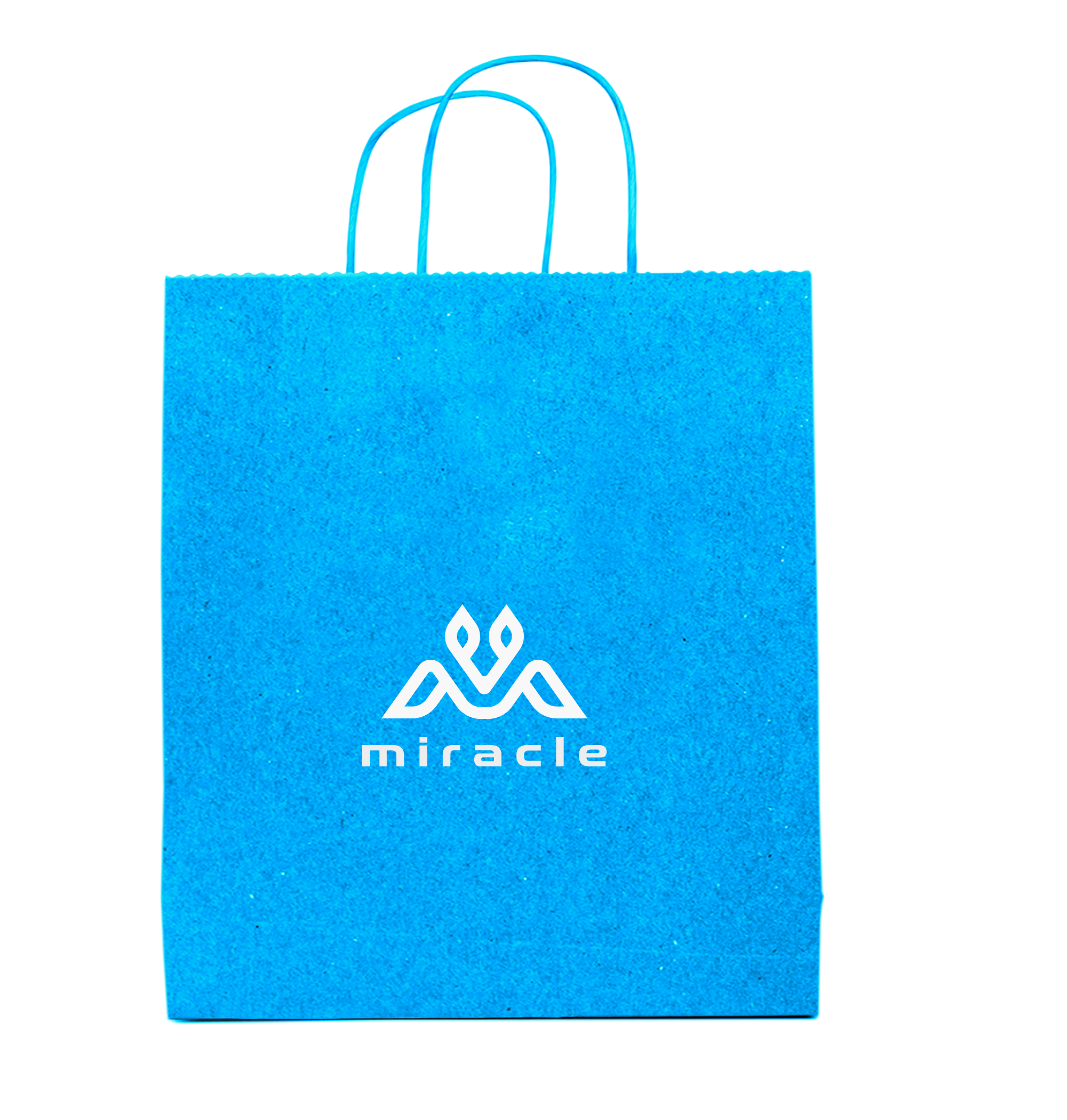 Tinted Color On Process Blue Kraft Twisted Paper Shopper 12.5 X 4.75 X 15.75