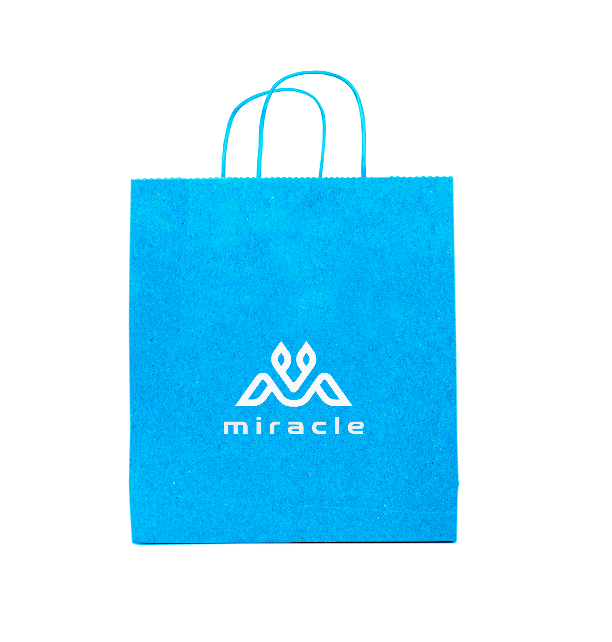 Tinted Color On Process Blue Kraft Twisted Paper Shopper 8.75 X 3.5 X 9 IN