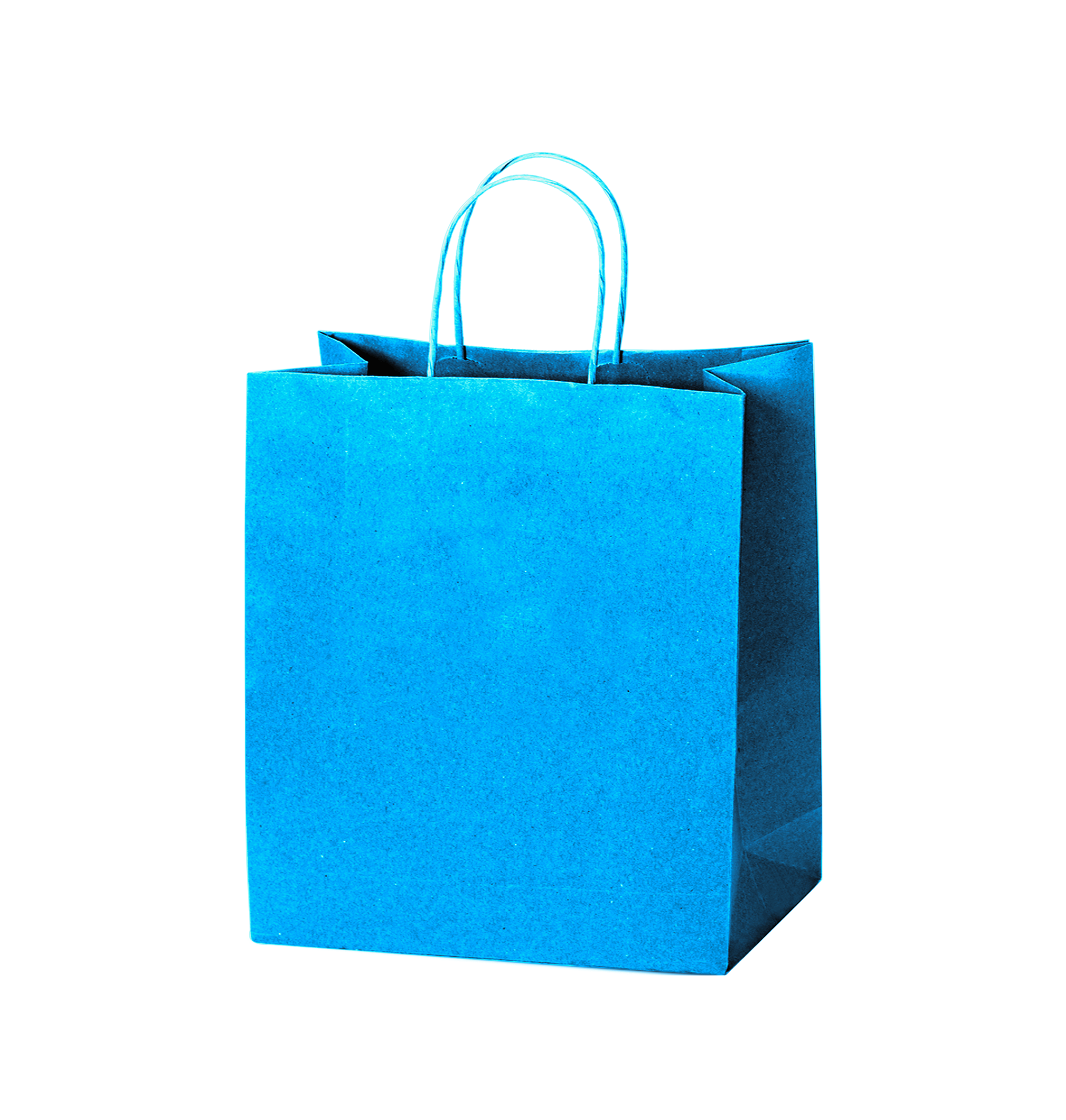 Tinted Color On Process Blue Kraft Twisted Paper Shopper 8.75 X 3.5 X 9 IN