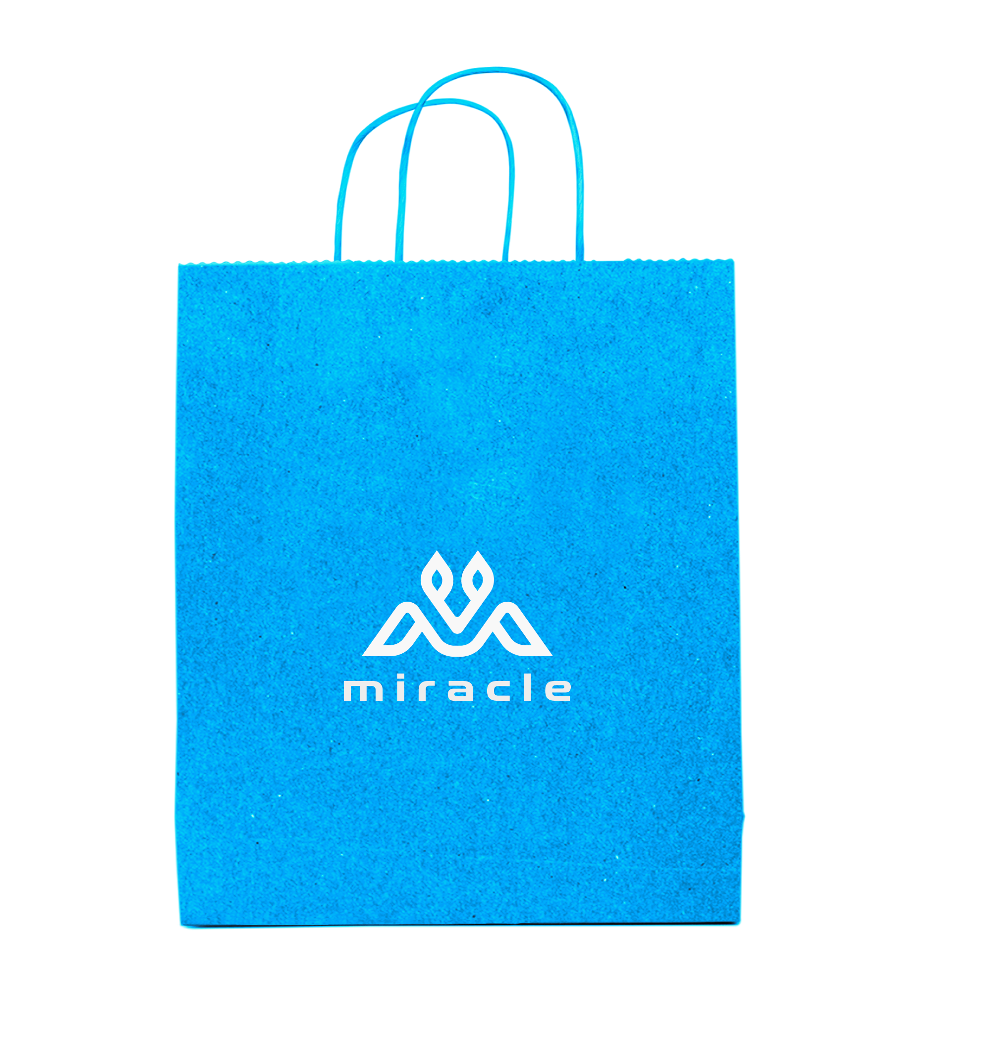 Tinted Color On Process Blue Kraft Twisted Paper Shopper 9.75 X 4.25 X 12.25 IN